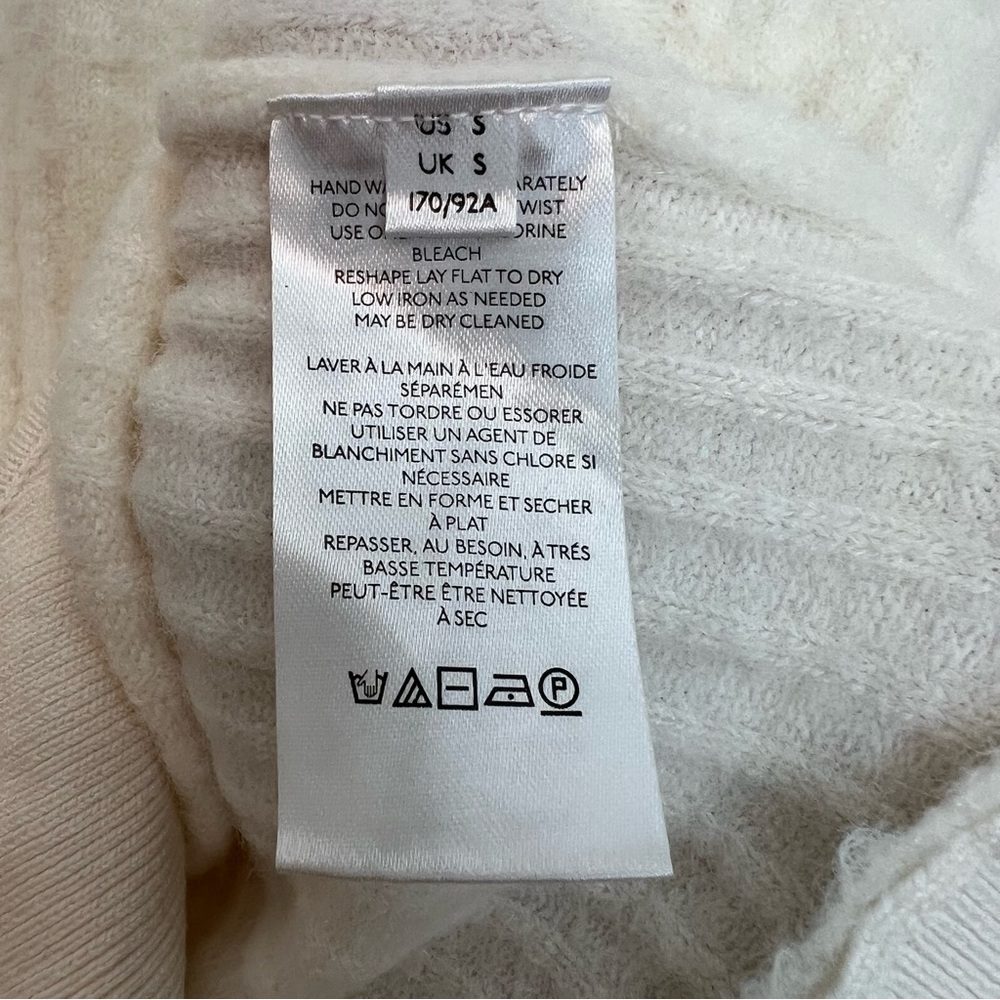 Free People Keep Me Warm Cable Knit Bodysuit Coconut Milk Ivory Small Cozy Fuzzy - Picture 6 of 8